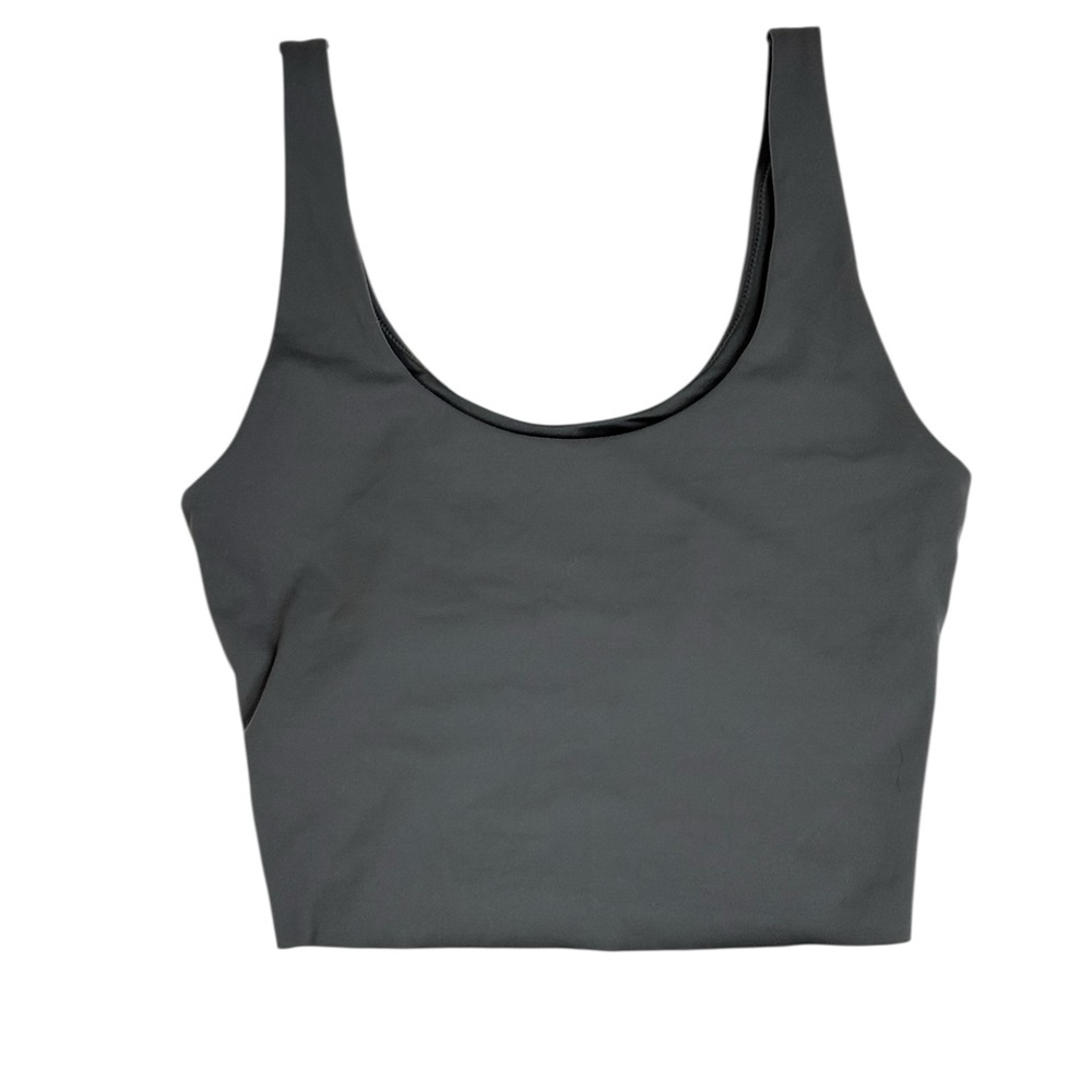 STYLERUNNER Small Dark Gray Sleeveless Crop Built-in Bra Workout Top